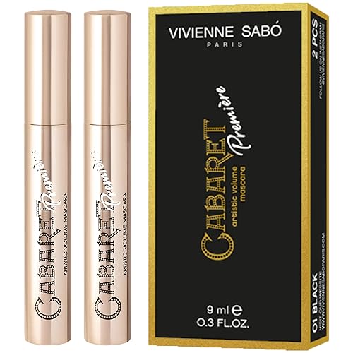 Vivienne Sabó Cabaret Premiere Black Mascara, Volume and Length, Defining, Curling, No Flaking, No Clumping, Smudge Proof, Washable, Cruelty-Free Beauty & Personal Care Vivienne Sabó