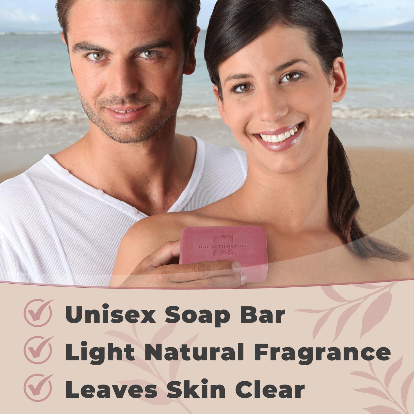 One With Nature Dead Sea Salt Sandalwood Soap 7oz 3-Pack - Purifying and Exfoliating Soap Bar with Dead Sea Minerals and Sandalwood for Face & Body Beauty & Personal Care One With Nature