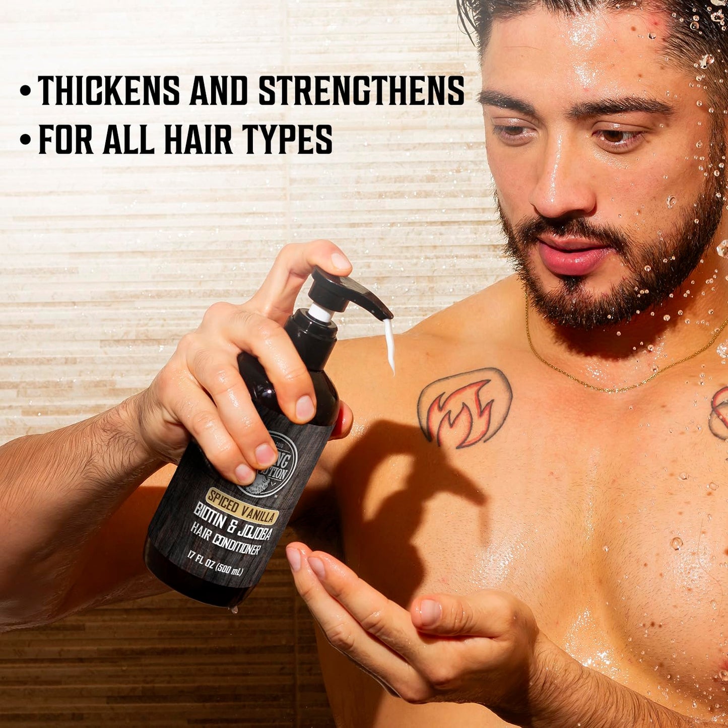 Viking Revolution Spiced Vanilla Mens Shampoo and Conditioner Set with Biotin and Jojoba Oil - Natural Hair Shampoo and Hair Conditioner for Men Beauty & Personal Care Viking Revolution