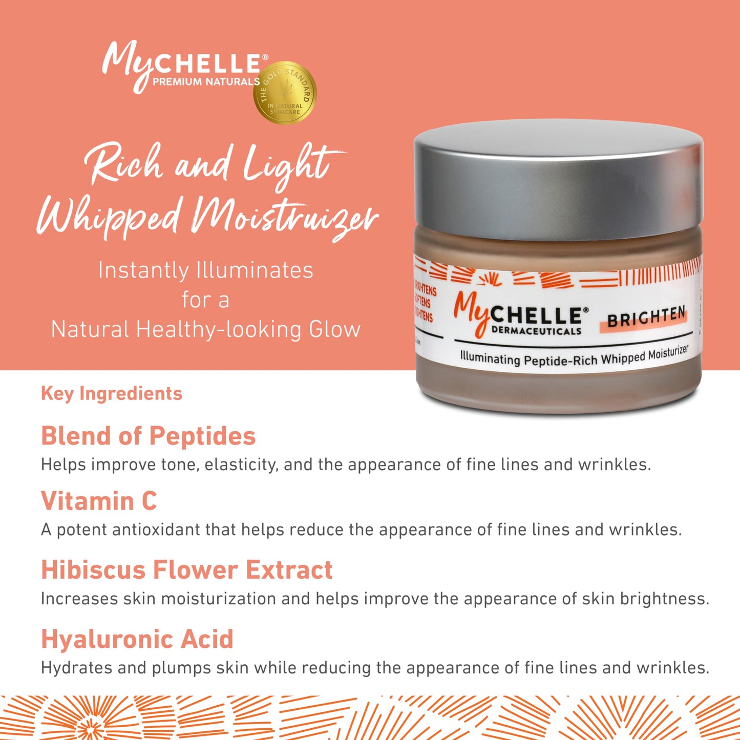 MYCHELLE Illuminating Peptide-Rich Whipped Moisturizer, 1.2 OZ Beauty & Personal Care MyChelle Dermaceuticals