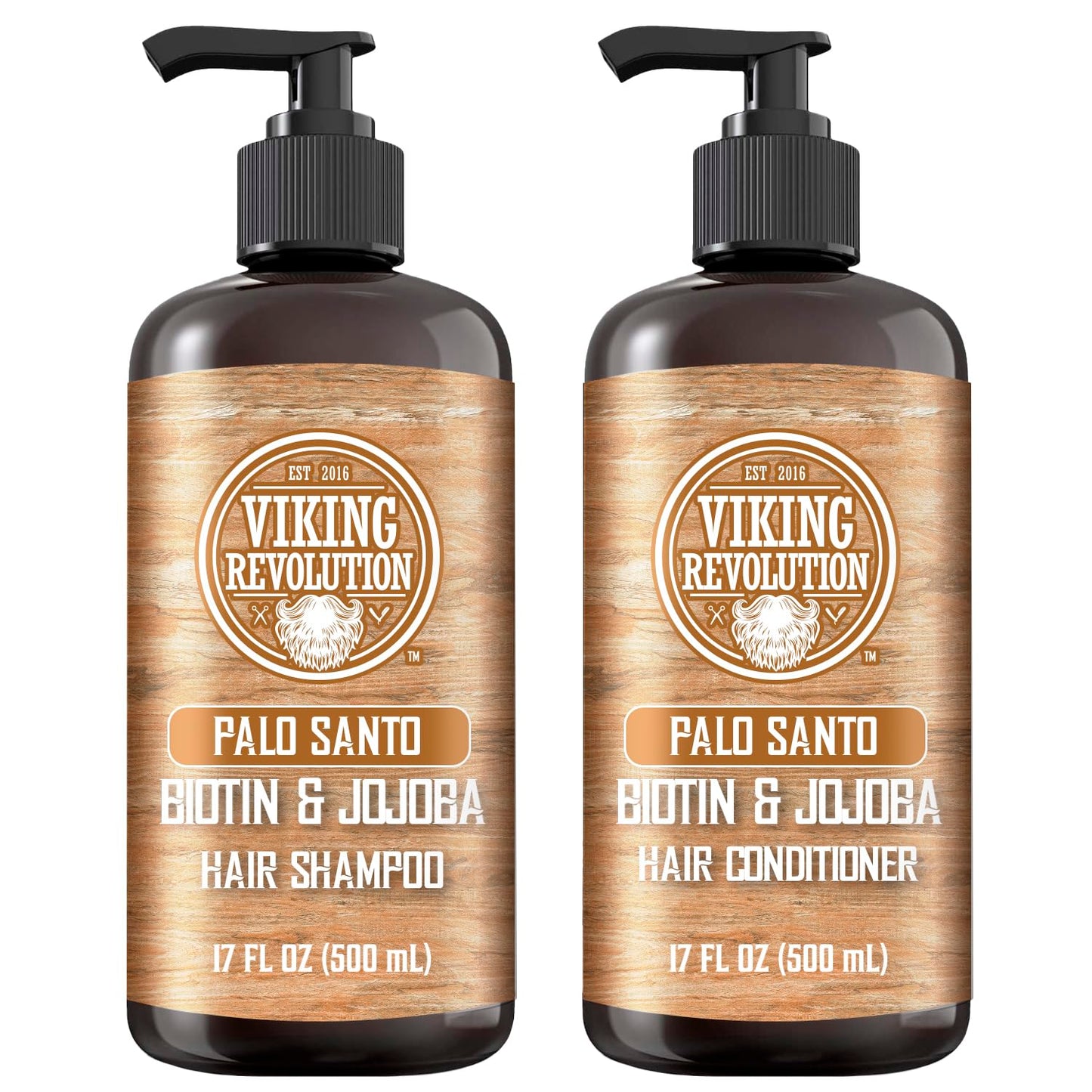 Viking Revolution Palo Santo Mens Shampoo and Conditioner Set with Biotin and Jojoba Oil - Natural Hair Shampoo and Hair Conditioner for Men Beauty & Personal Care Viking Revolution