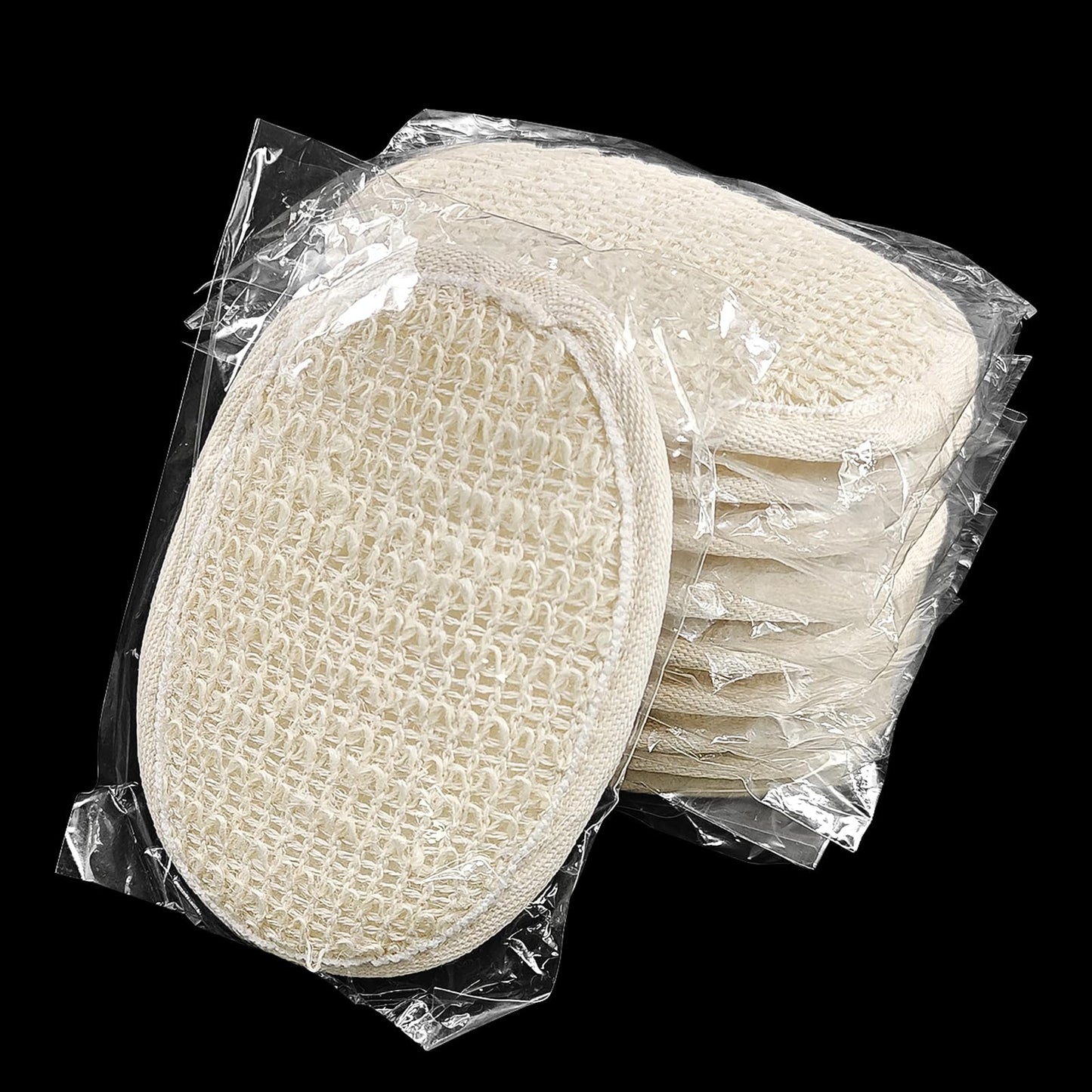 Kheoxusa (10 Pk) Individually Wrapped Loofahs, Natural Loofah Luffa Pad Sponge Pouf Brush for Travel Bath Shower - Beige Beauty and Personal Care Kheoxusa