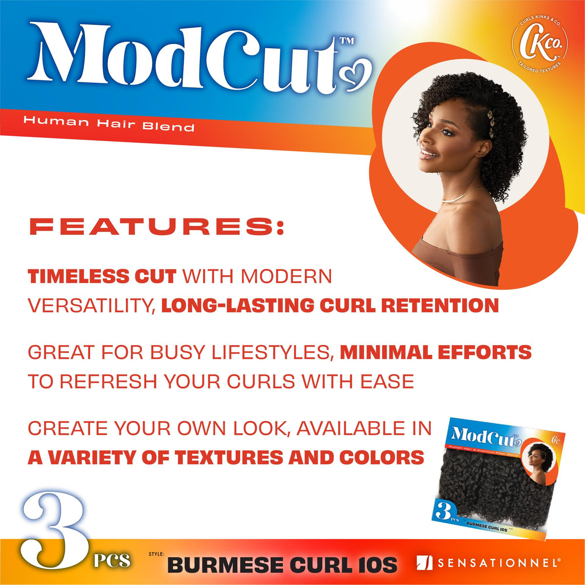 Sensationnel CKCO ModCut 3pcs Bundles -Burmese Curl 10S,BALAYAGEMOCHA