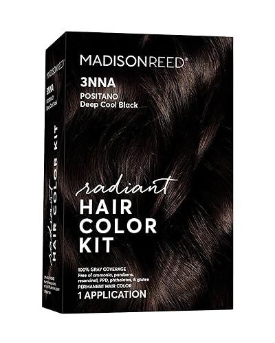 Madison Reed Radiant Hair Color Kit - 3NNA Cool Black-Brown with Ash Undertones (Positano Black), Dimensional Gray Hair Blending Permanent Hair Dye Beauty & Personal Care Madison Reed