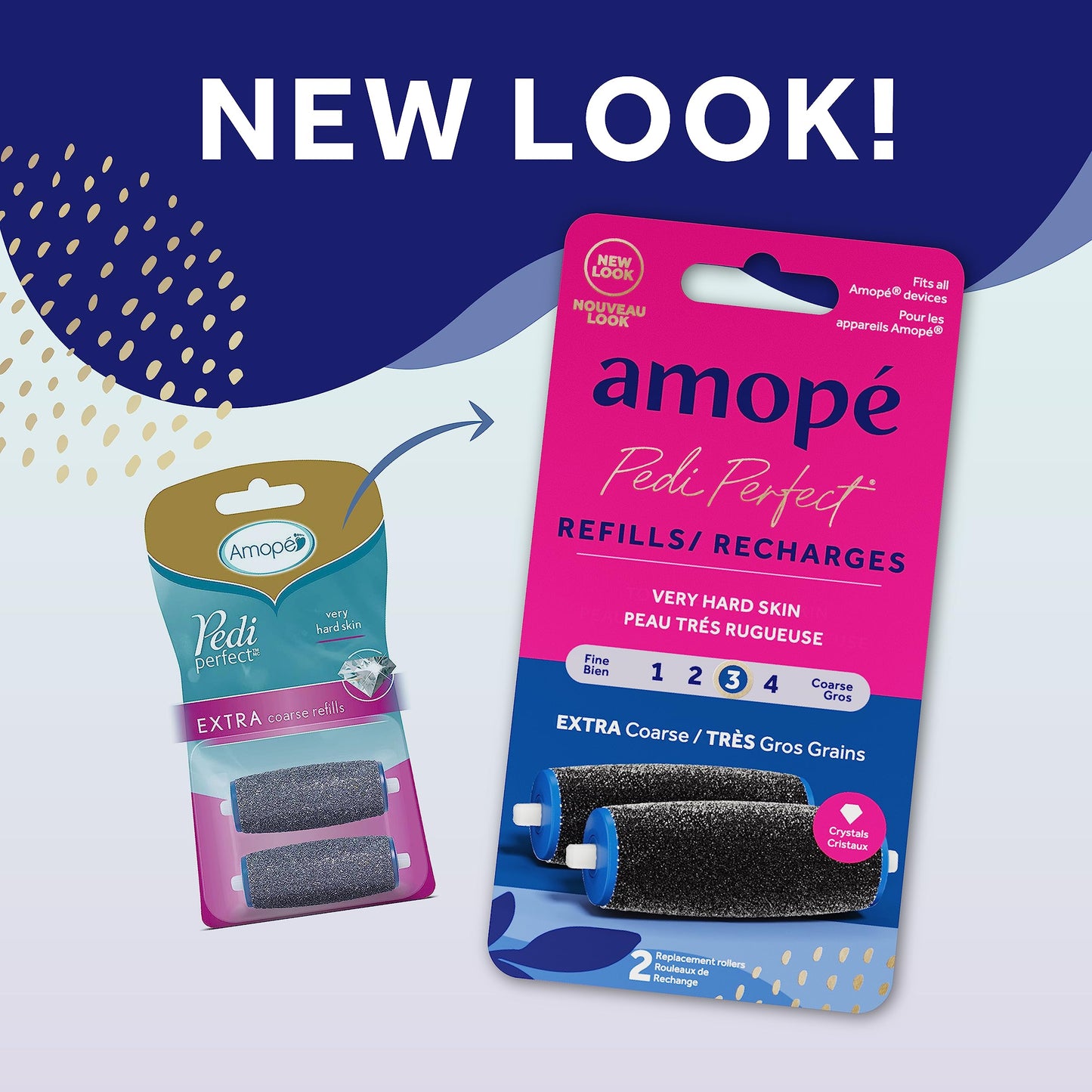 Amopé Pedi Perfect Electric Callus Remover Foot File Roller Head Refills, with Diamond Crystals, Removes Hard & Dead Skin, Extra Coarse for Very Hard Beauty & Personal Care Amope