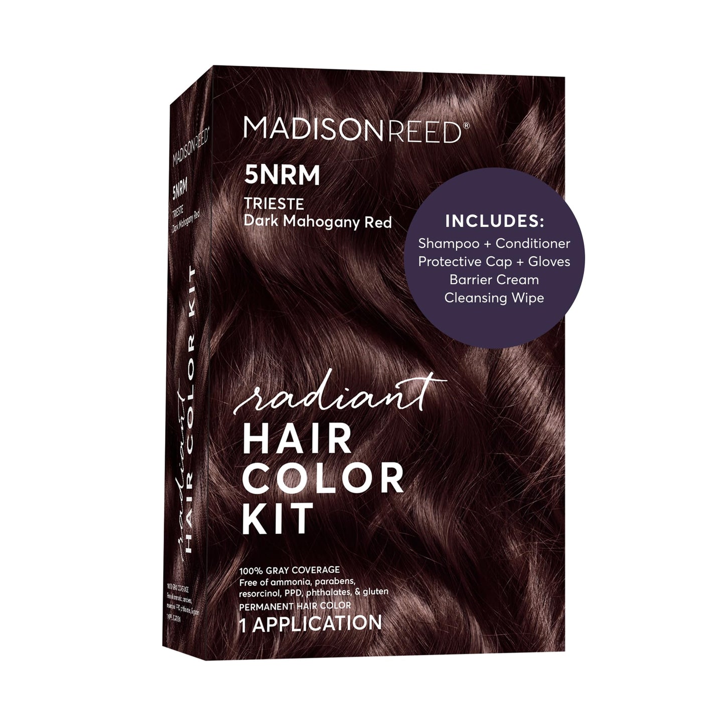 Madison Reed Radiant Hair Color Kit, Permanent Hair Dye, 100% Gray Coverage, Ammonia-Free, Trieste Red 5NRM Dark Mahogany red, Pack of 1 Beauty & Personal Care Madison Reed