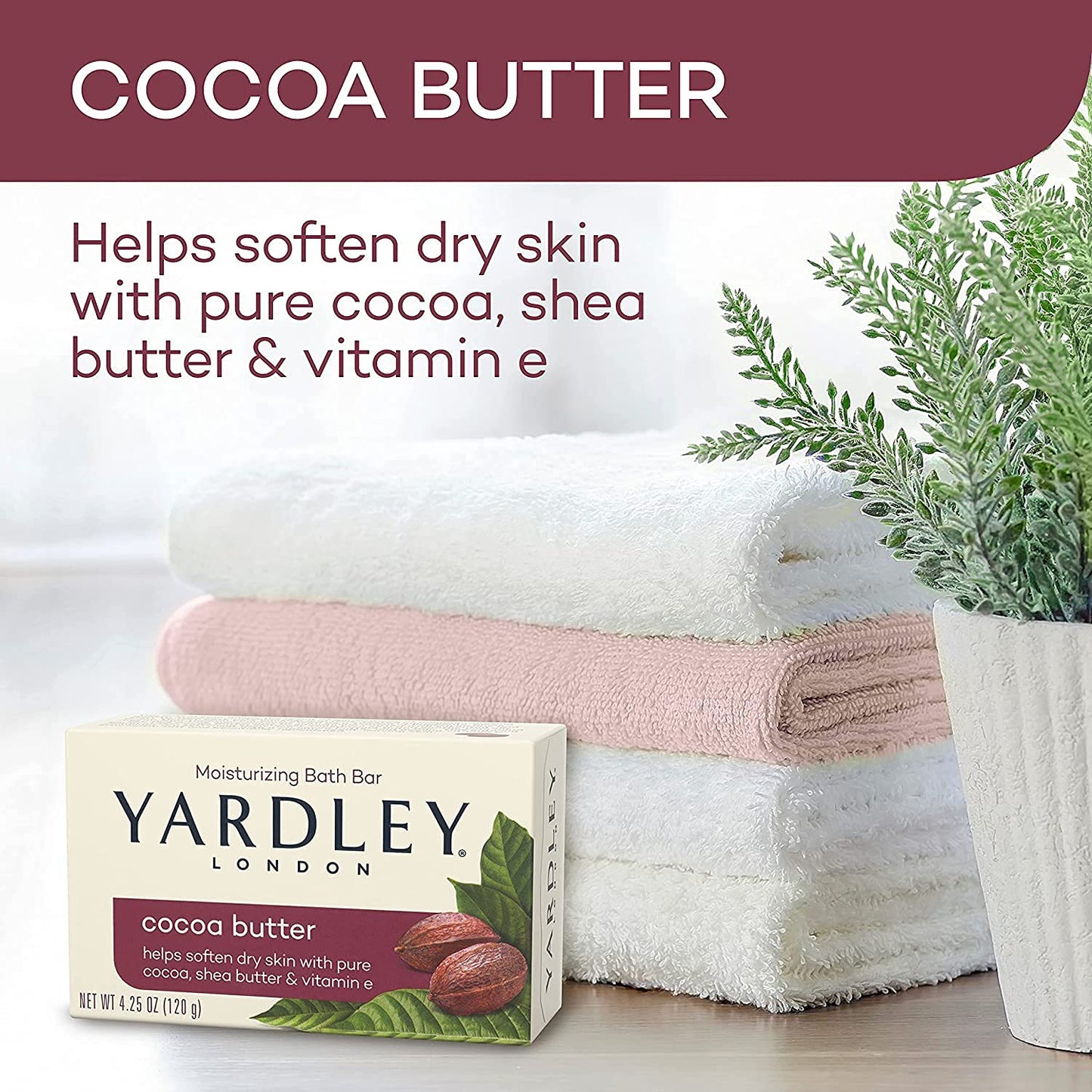 Yardley Moisturizing Bar Cocoa Butter 4.0 oz (Pack of 6) Beauty & Personal Care Yardley