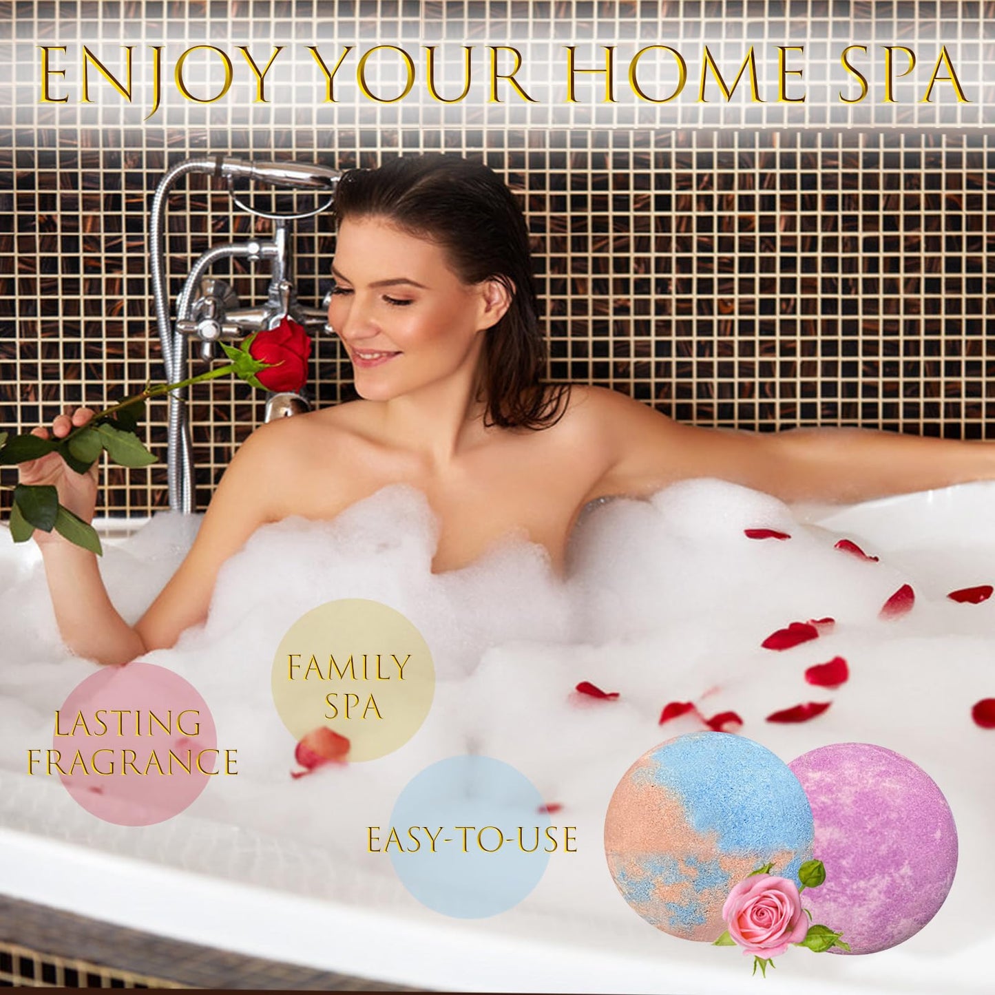 Bath Bombs for Women Gift Set, 15 Pcs Handmade Bubble Bathbombs, Shea & Coco Butter Dry Skin Moisturize, SPA Relaxing Gifts for Women & Men, Her Beauty and Personal Care Excalla