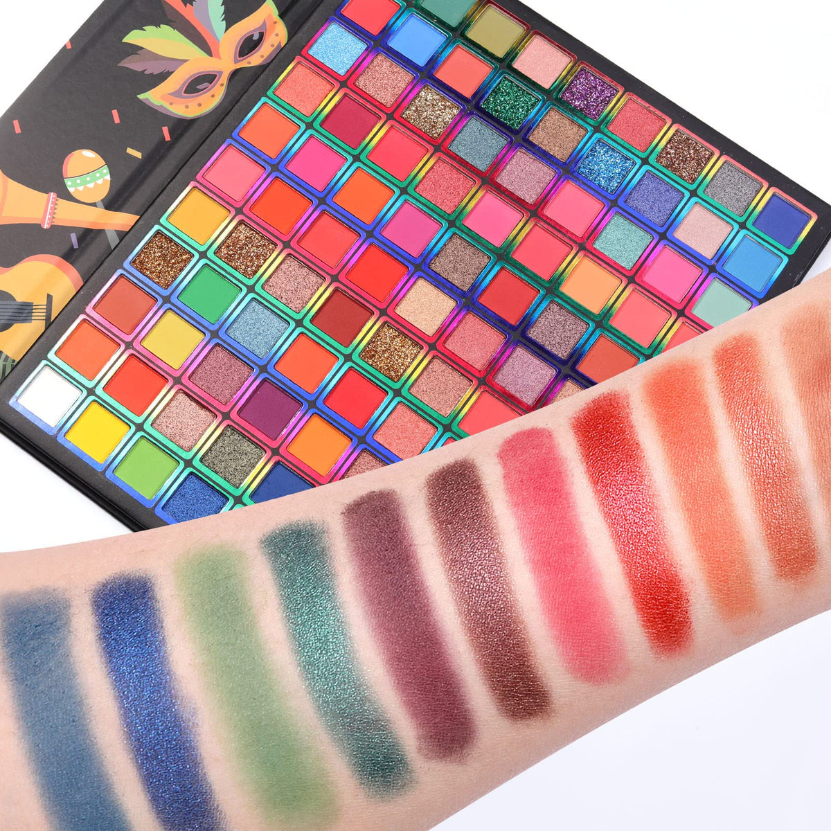 99 Colors Eyeshadow Palette, Rainbow Colors Makeup Eyeshadow Palette, Professional High Pigmented Matte Glitter Makeup Pallet, Waterproof Long Lasting Beauty & Personal Care BONNIE CHOICE