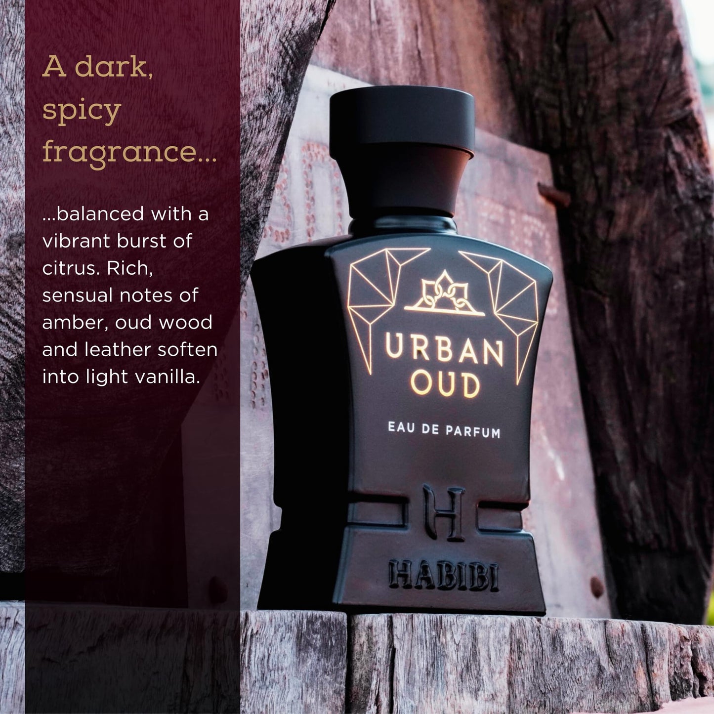 H HABIBI Urban Oud Perfume for Men - 2.5 oz (75ML) Long Lasting Arabian Cologne, Woody Citrus Oud Men Perfume, Luxury Fragrance Gift for Special Beauty & Personal Care H HABIBI