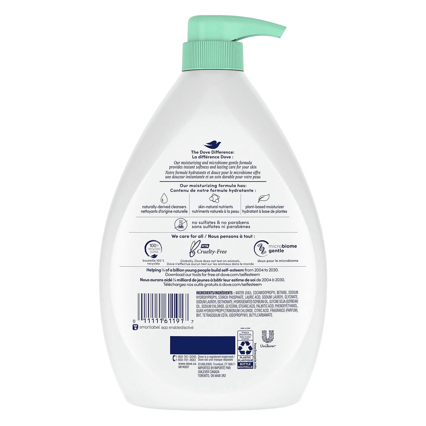 Dove Body Wash with Pump With Skin Natural Nourishers, Sensitive Skin, For Instantly Soft Skin And Lasting Nourishment 1 l-fragrance-free Beauty & Personal Care Dove