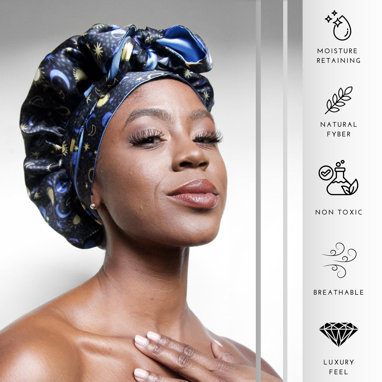 100% Mulberry Silk Bonnet for Sleeping Women, Handmade in USA 19 Momme Double Layer Reversible Silk Hair Wrap with Adjustable Ties, Non-Slip Sleep Cap Beauty and Personal Care Nochka Fashion