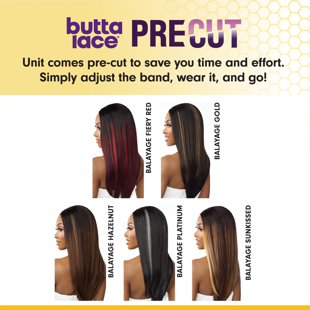 Sensationnel Butta Lace Precut Wig-Unit 10, 1B OFFBLACK