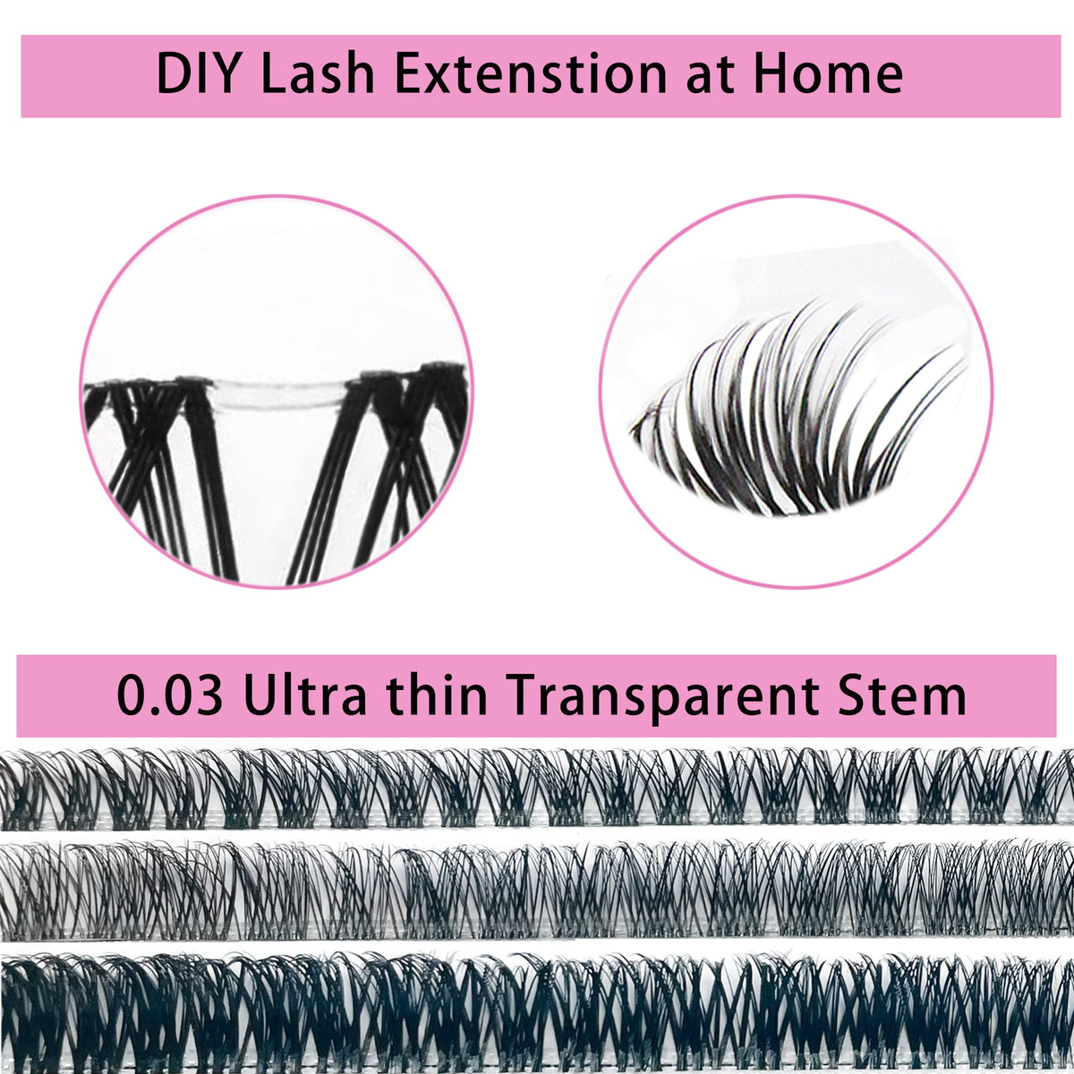 TRZLIFE Eyelash Clusters, 72 PCS DIY Individual Lash Extension Create Personal Eyelash Style Easily Super Natural and Comfortable Clear Band Beauty & Personal Care TRZLIFE