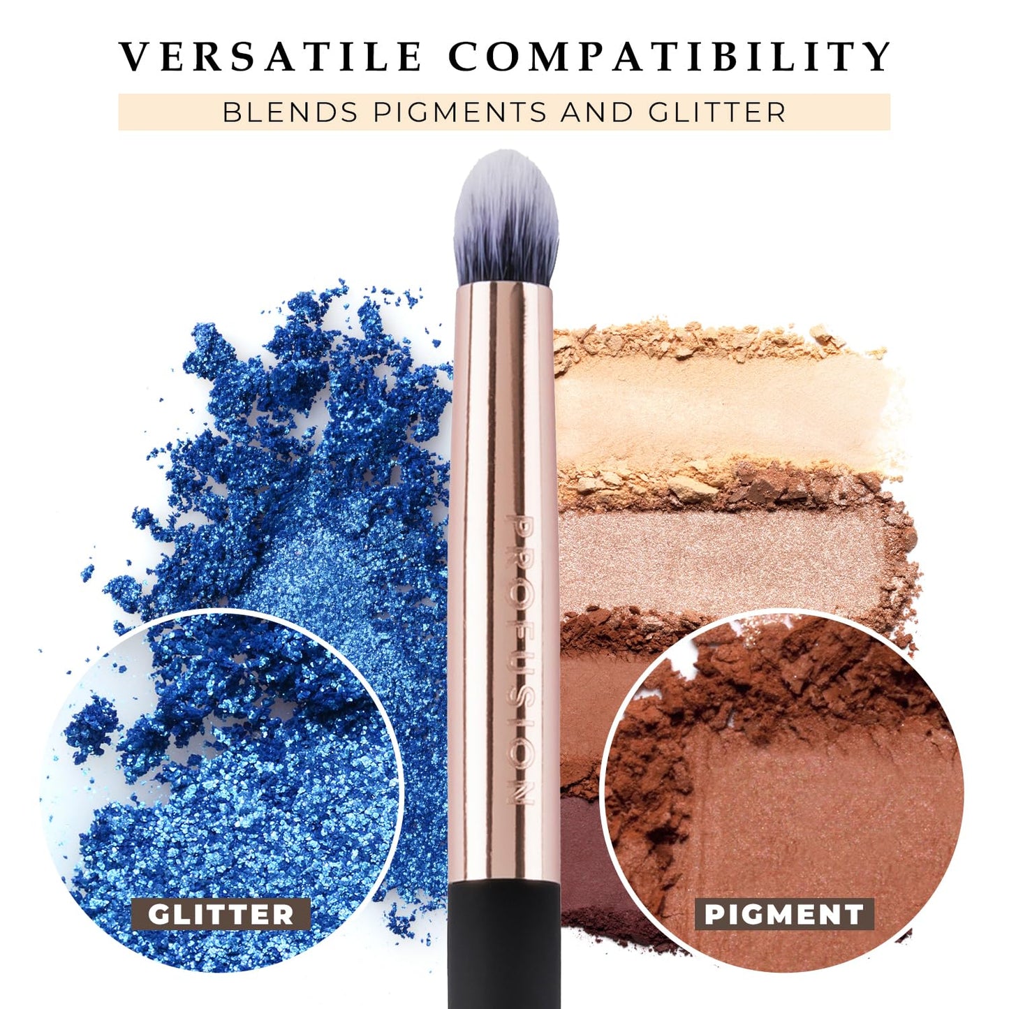 Profusion Cosmetics Small Firm Eyeshadow Brush - Professional Eye Makeup Brush, Eyeshadow Blending Brush-Dense Rounded Hair Bristles and Best Beauty & Personal Care Profusion Cosmetics