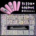 Yzzseven 12 Types of 600 Crystal AB Diamonds + 2500 Flat Rhinestones Mix 20 Styles Flatback DIY Crafts Rhinestone Crystals 3D Ornaments Flat Back Beauty & Personal Care Yzzseven