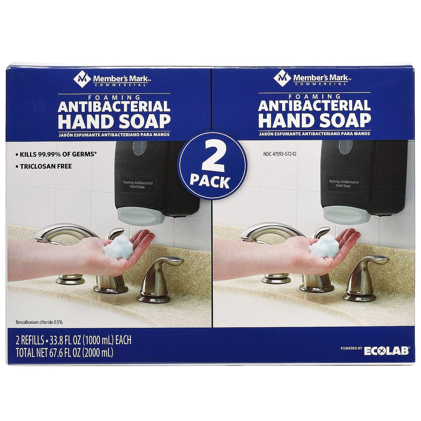 Proforce/Members Mark Commercial Foaming Antibacterial Hand Soap 2 Pack Refills, 33.8 Fl. Oz Beauty & Personal Care MEMBER´S MARK