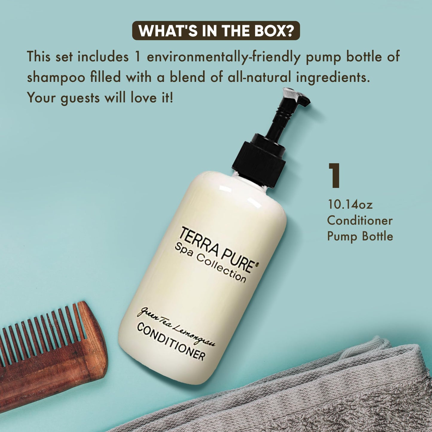 Terra Pure Conditioner | Spa Collection | Hotel Amenities in Pump Bottle | 10.14 oz. / 300 ml (Single Bottle) Beauty & Personal Care Terra Pure
