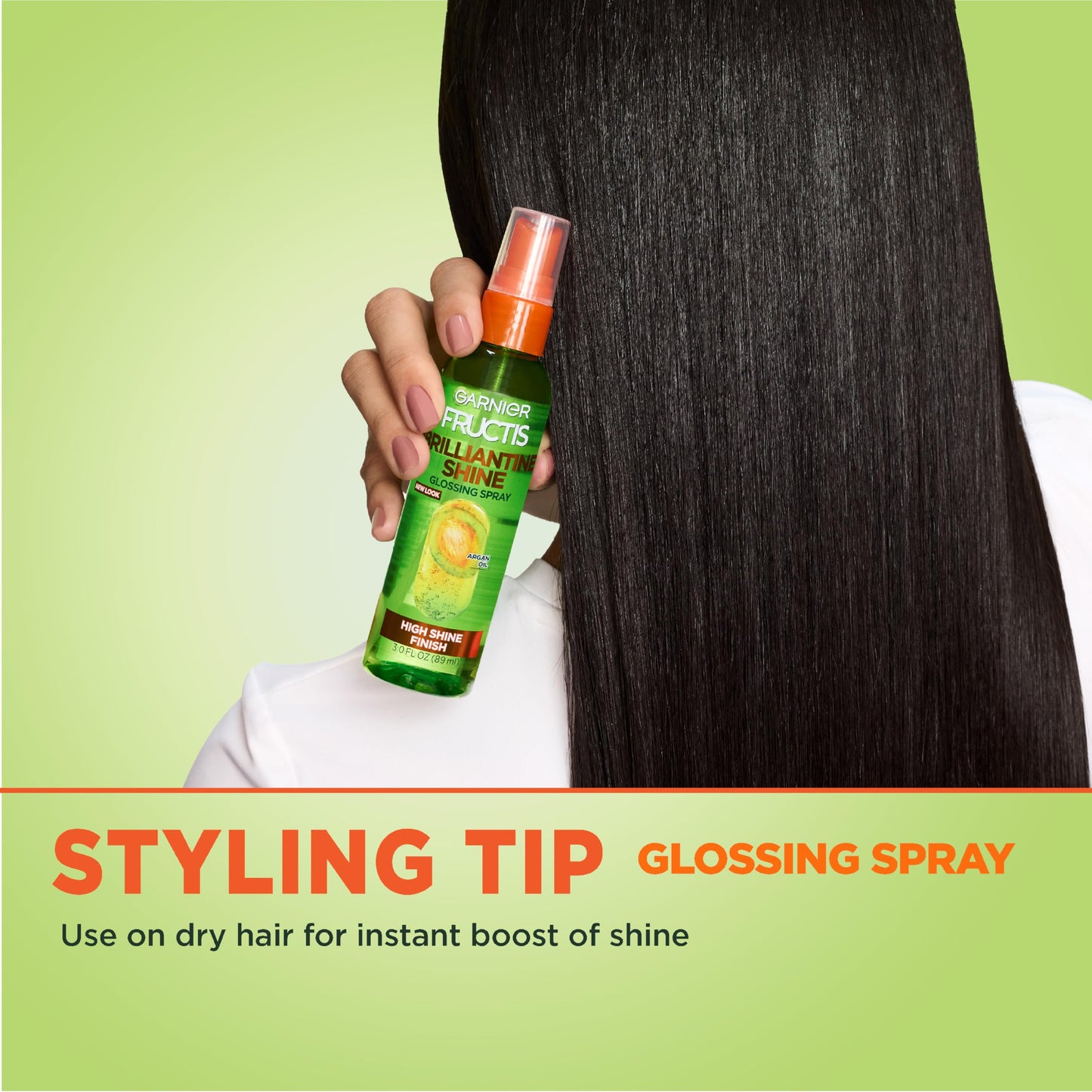 Garnier Fructis Style Brilliantine Shine Glossing Spray for High Shine Finish, Argan Oil, 3 Fl Oz, 3 Count (Packaging May Vary) Beauty & Personal Care Garnier