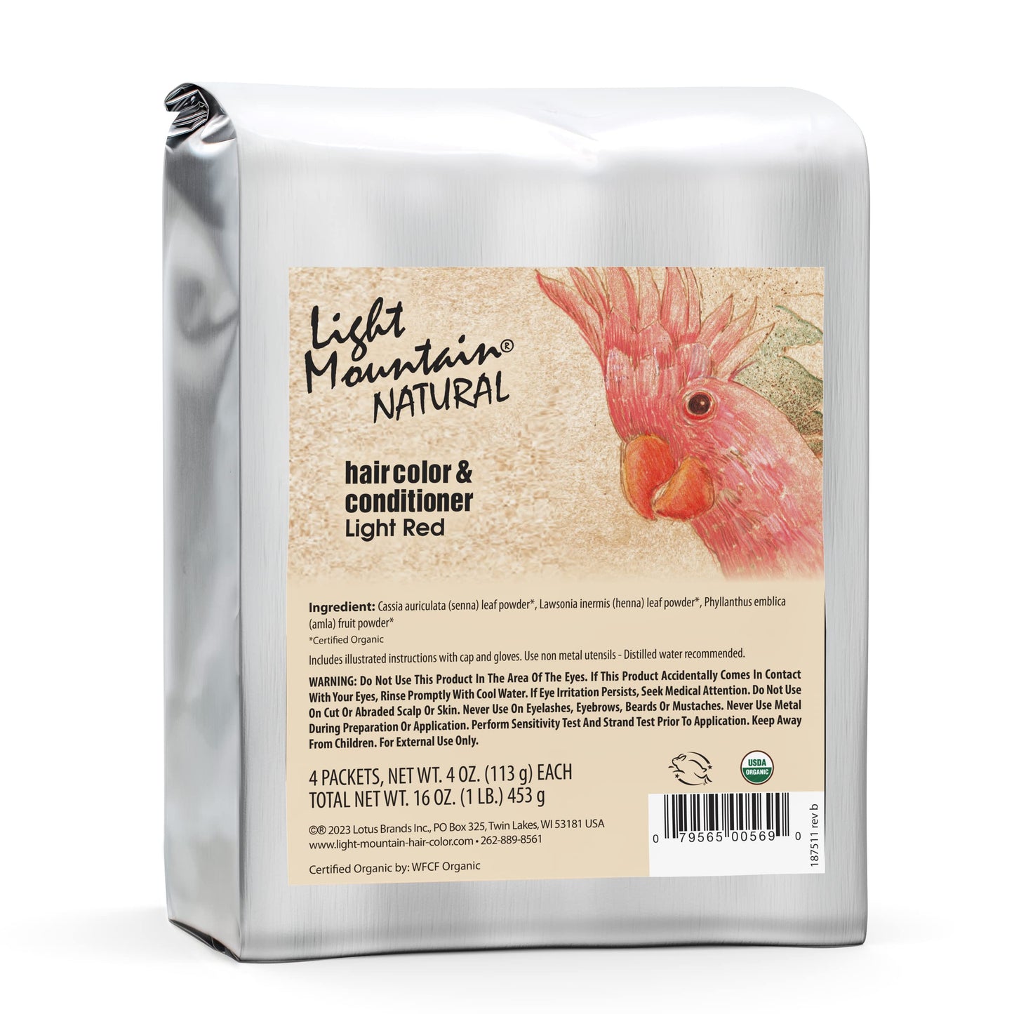 Light Mountain Henna Hair Color & Conditioner - Light Red Hair Dye for Men/Women, Organic Henna Leaf Powder and Botanicals, Chemical-Free Beauty & Personal Care LIGHT MOUNTAIN