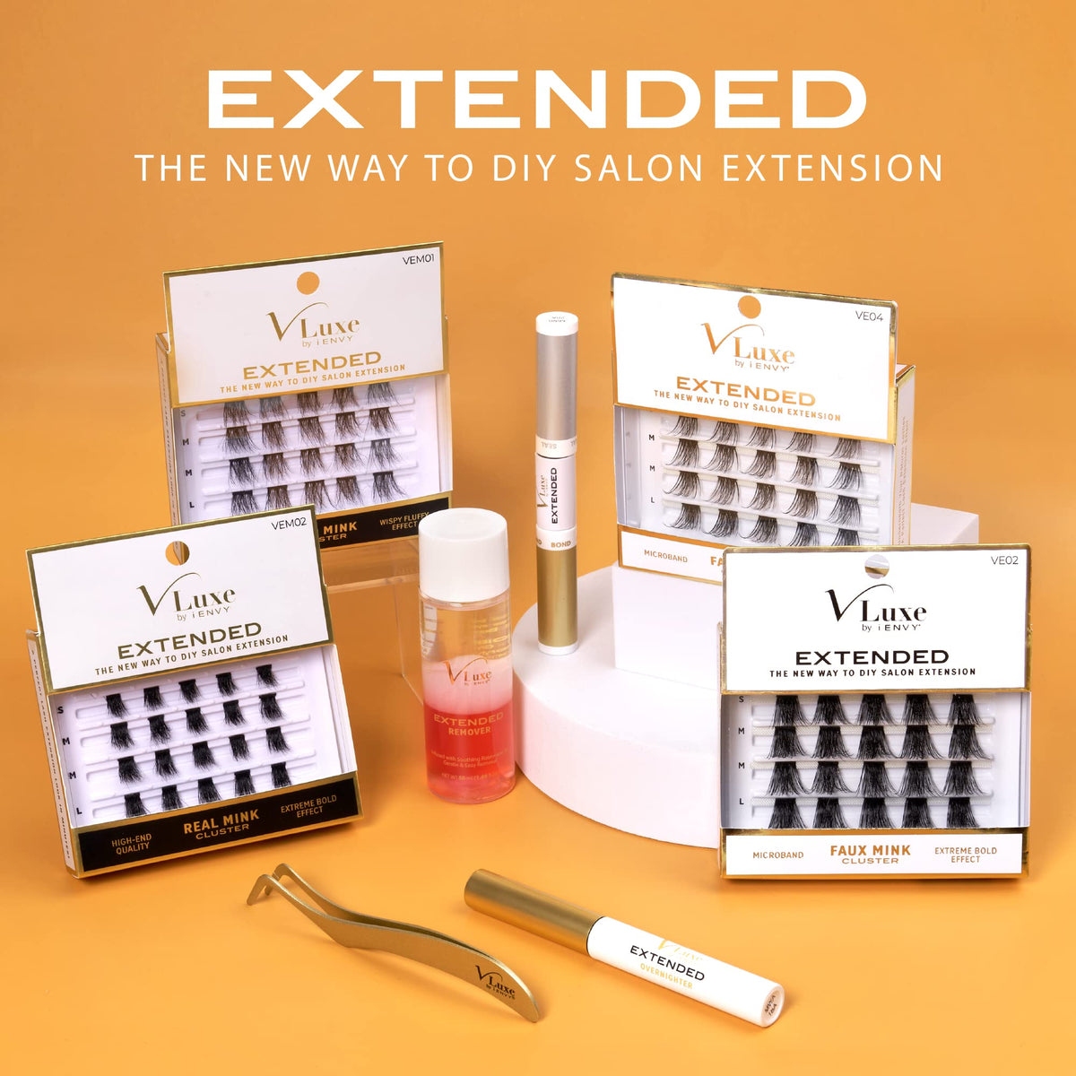 i•ENVY Extended DIY Eyelash Extension Cluster Remover with Natural Rosewater Gentle Soothing Nourishing Cleanser for Removal of False Eyelashes, Lash