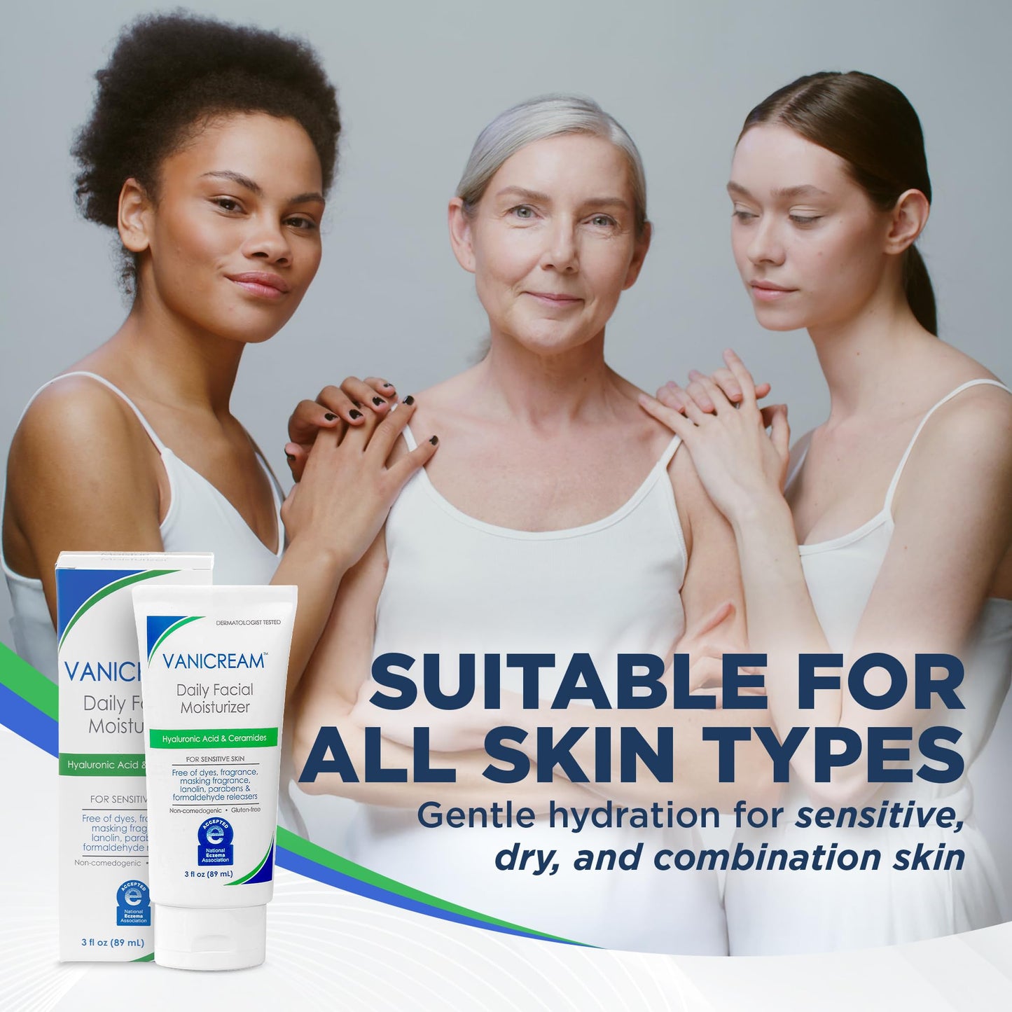 Vanicream Daily Facial Moisturizer, 3oz – With Ceramides & Hyaluronic Acid, Gentle Formula for Sensitive Skin, Free of Common Irritants Beauty & Personal Care Vanicream