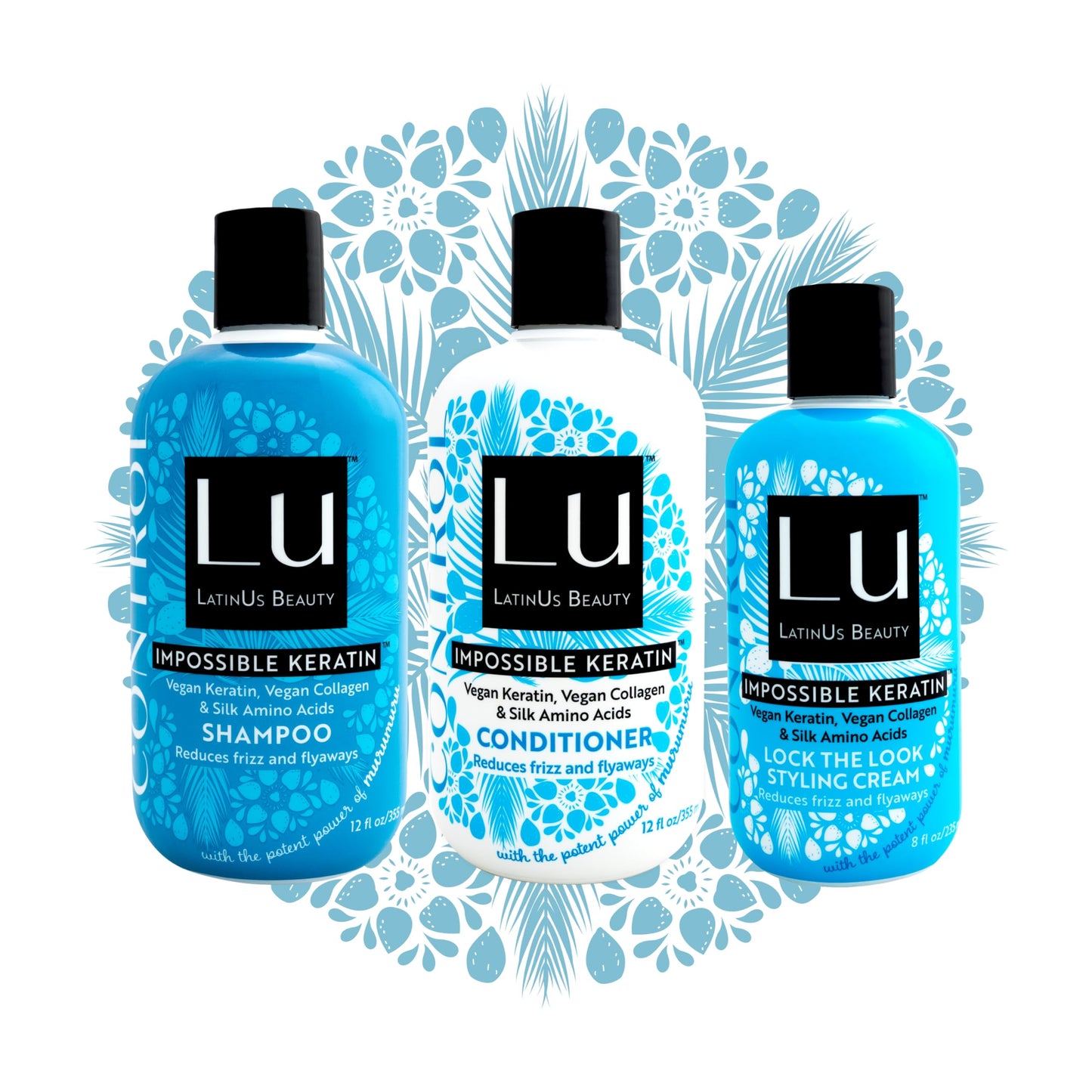 Lu by LatinUs Beauty Control Collection | Anti Frizz Shampoo, Conditioner & Styling Cream with Impossible Keratin™, Murumuru Butter, Cruelty Free Beauty & Personal Care LATINUS