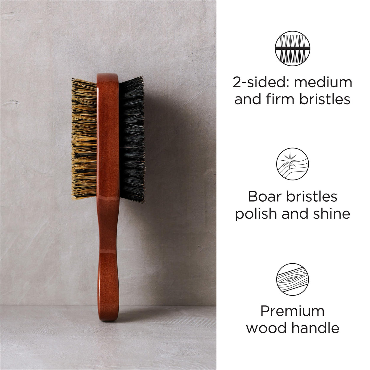Diane Premium 100% Boar Bristle 2-Sided Club Brush for Men and Barbers - Medium and Firm Bristles for Thick Coarse Hair Beauty & Personal Care Diane