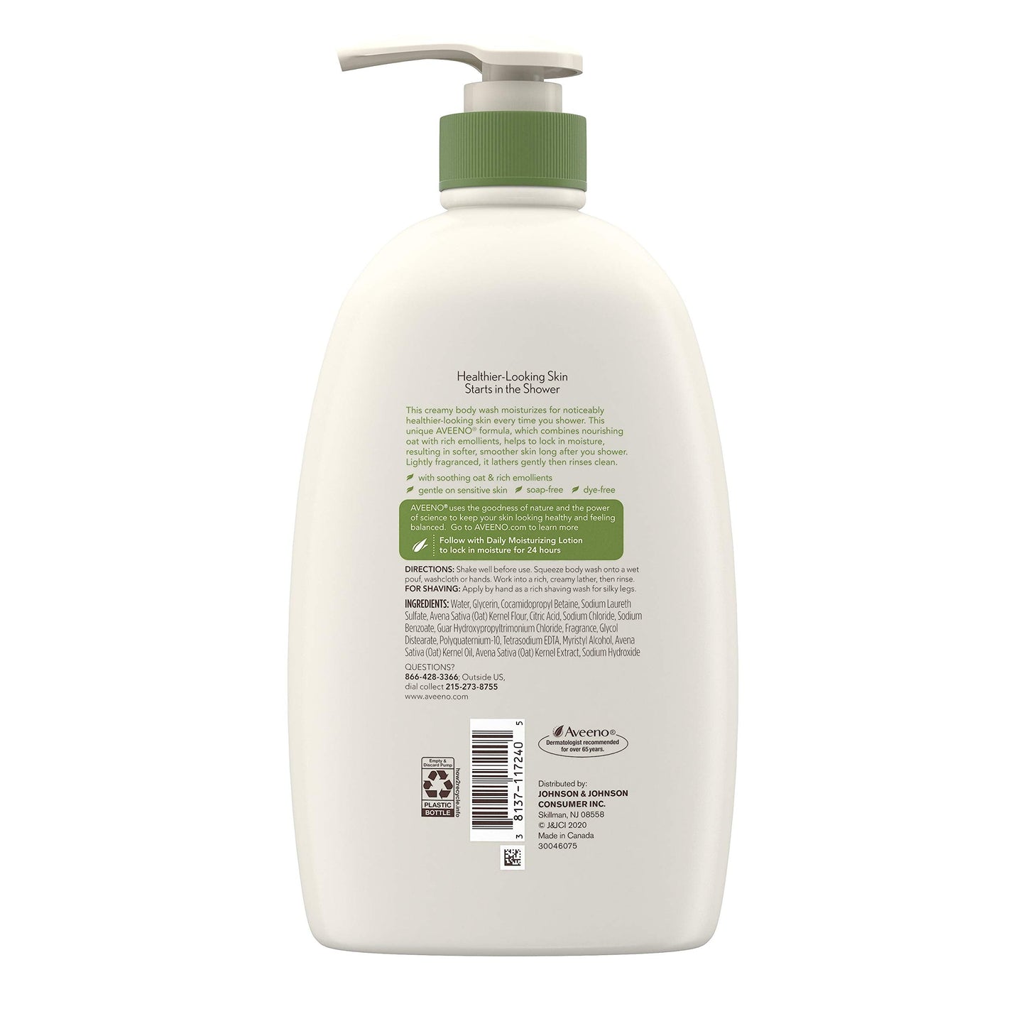 Aveeno Daily Moisturizing Body Wash with Soothing Oat, Creamy Shower Gel, Soap-Free and Dye-Free, Light Fragrance, 33 fl. oz Beauty & Personal Care Aveeno