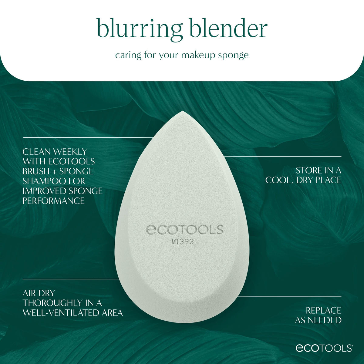 EcoTools Blend + Blur Makeup Brush and Sponge Duo, Foundation Brush