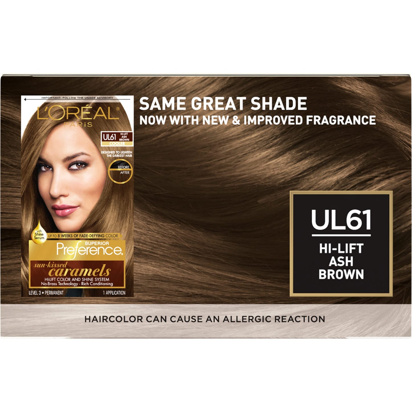 L’Oreal Paris Superior Preference Fade-Defying + Shine Permanent Hair Color, UL61 Ultra Light Ash Brown, Pack of 1, Hair Dye Beauty & Personal Care L'Oreal Paris