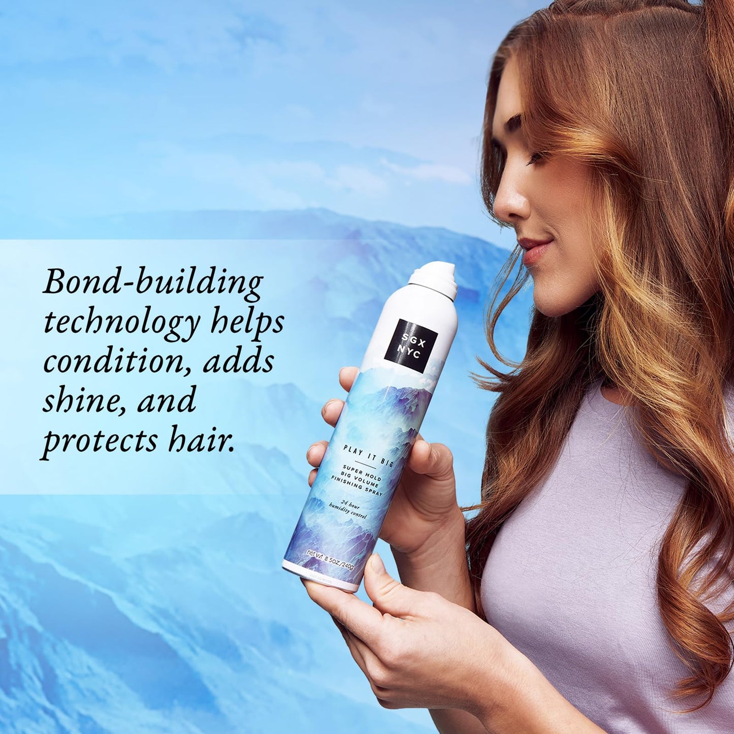 SGX NYC Play it Big Volumizing Finishing Hair Spray - Long Lasting Hair Spray with Anti Frizz Finish - Paraben Free with Coconut Oil - 8.5 oz Beauty & Personal Care SGX NYC