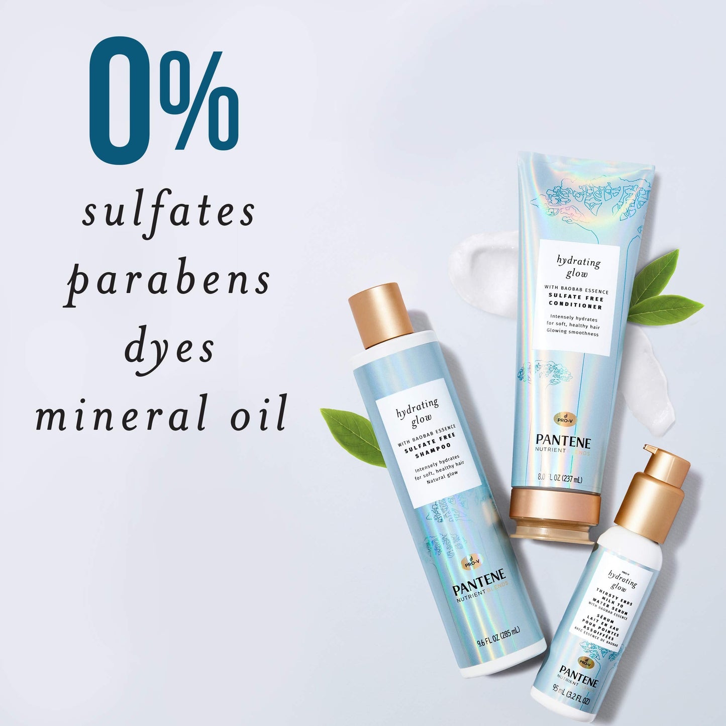 Pantene Shampoo and Conditioner Plus Hair Mask Rescue Shot Treatment with Baobab Essence/Nutrient Blends For Hydrating Glow, White Beauty & Personal Care Pantene