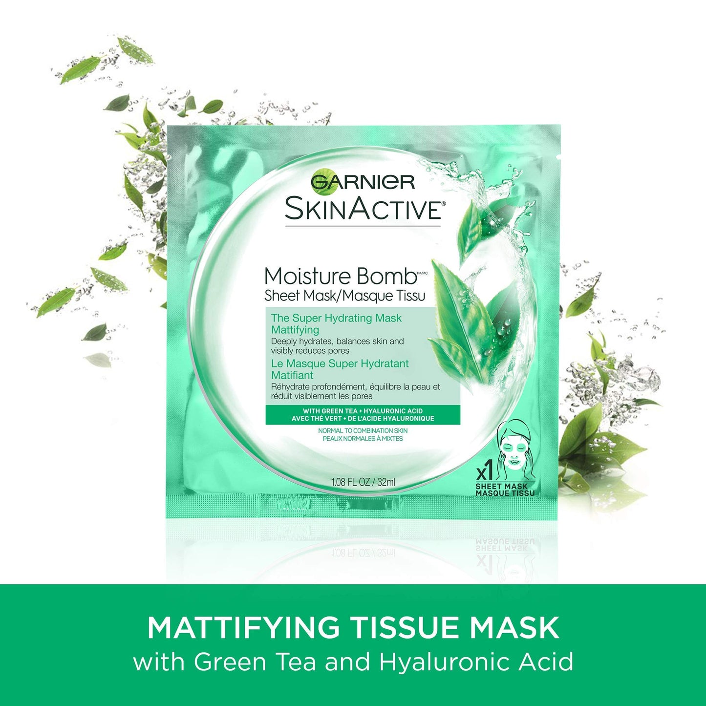Garnier SkinActive Moisture Bomb The Super Hydrating Sheet Mask, Mattifying, 1 Count (Pack of 1) Beauty & Personal Care Garnier