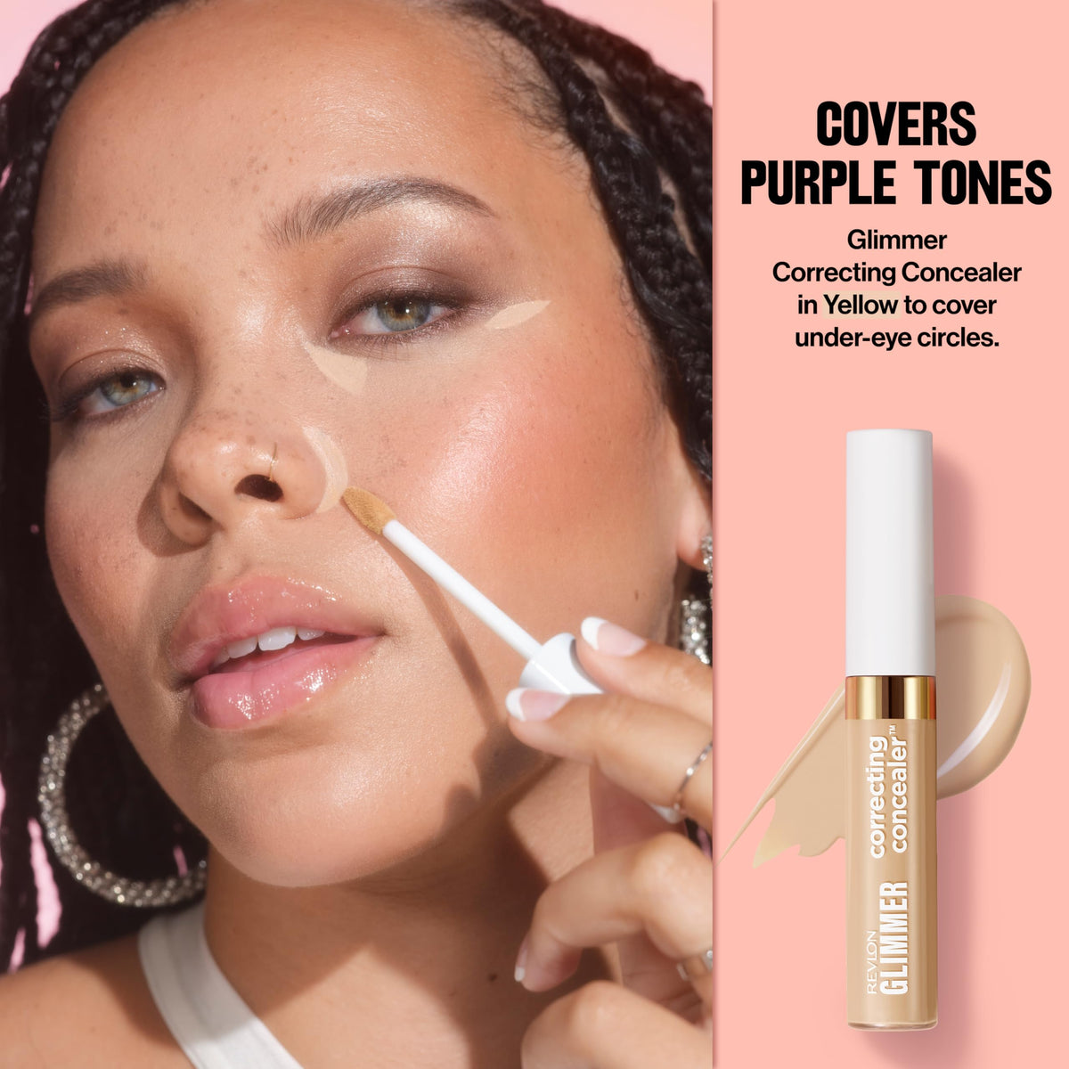 Revlon Glimmer Correcting Concealer, Liquid Under Eye Makeup, Made with Caffeine, Vitamin C, & Stevioside, 115 Yellow, 0.3 fl oz Beauty & Personal Care REVLON
