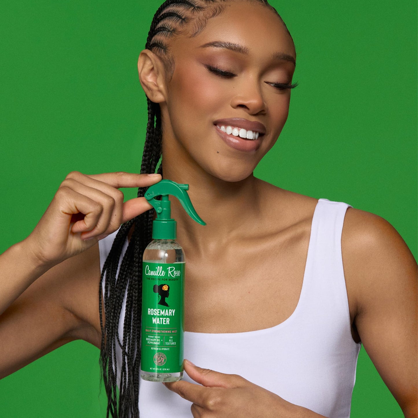 Camille Rose Rosemary Water, Daily Hair Strengthening Mist 2-Pack - Hydrating Refresher Spray with Rosemary Oil, Peppermint & Aloe Vera, 8 Oz Ea Beauty and Personal Care Camille Rose