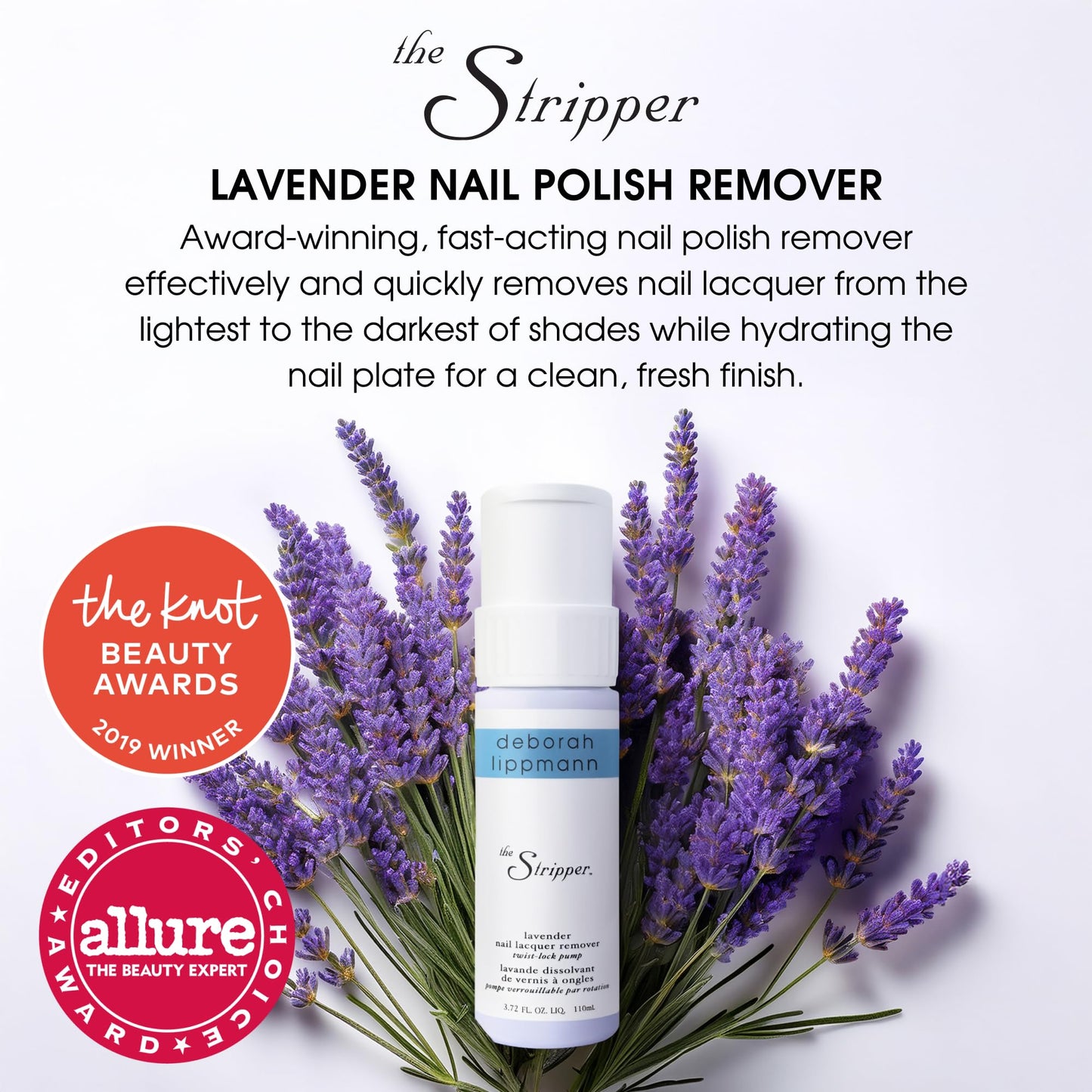 Deborah Lippmann The Stripper | Nail Polish Remover, Fast-Acting | Hydrating Aloe Vera to Prevent Dryness & No Chalky Residue | Lavender Scent Beauty & Personal Care Deborah Lippmann