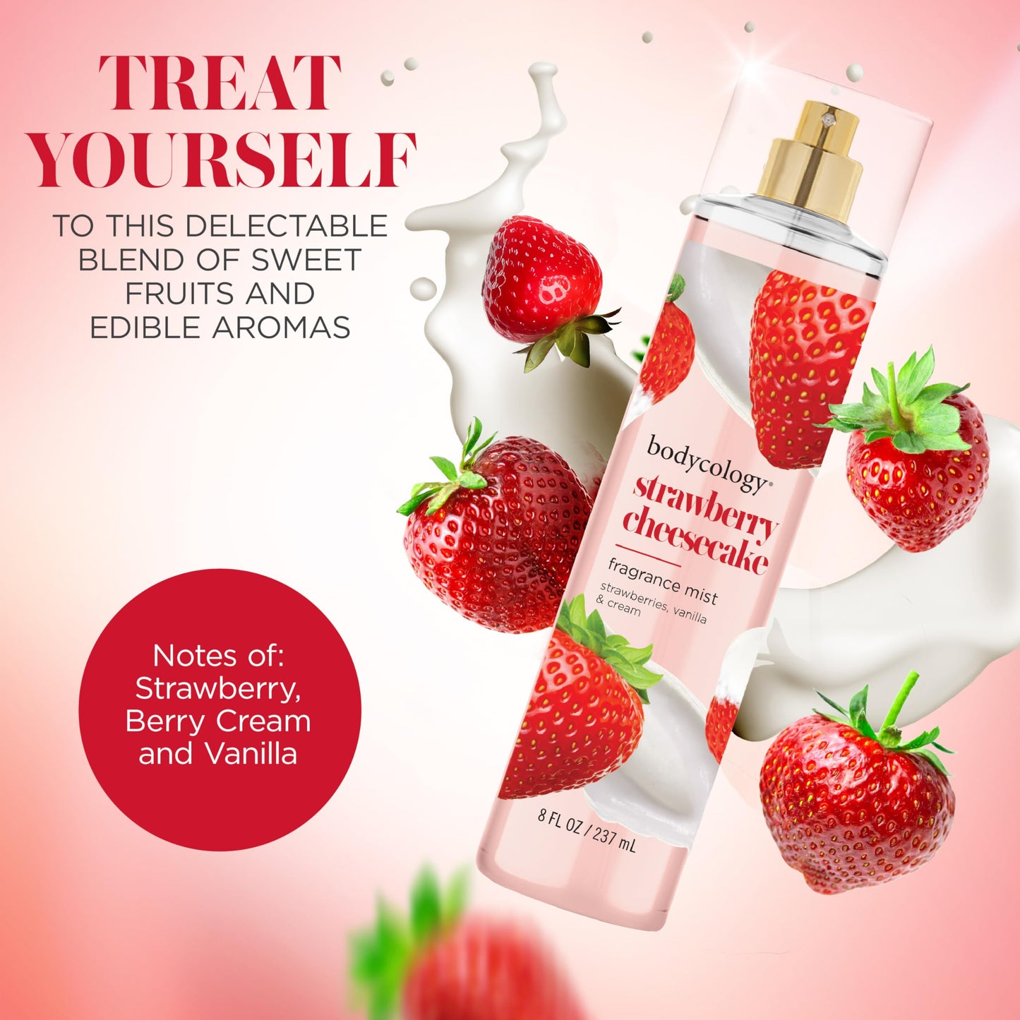 Bodycology Long-Lasting Fragrance Body Mist, Strawberry Cheesecake, 8 fl oz (Pack of 2) Beauty & Personal Care Bodycology
