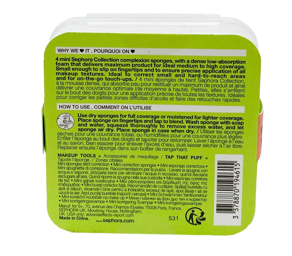 Sephora Collection Mini Tap That Puff Makeup Sponges (4 mini puff)
