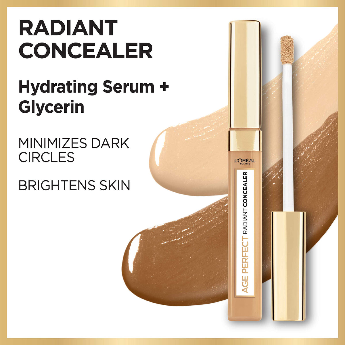 L’Oréal Paris Age Perfect Radiant Concealer with Hydrating Serum and Glycerin, Golden Honey