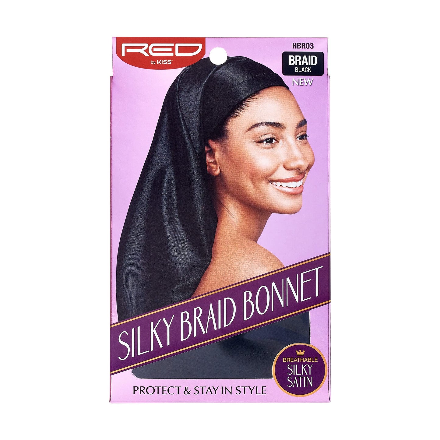 Red by Kiss Silky Braid Bonnet Sleep Cap, Frizz Free Bonnet (Black) Beauty and Personal Care Red by Kiss