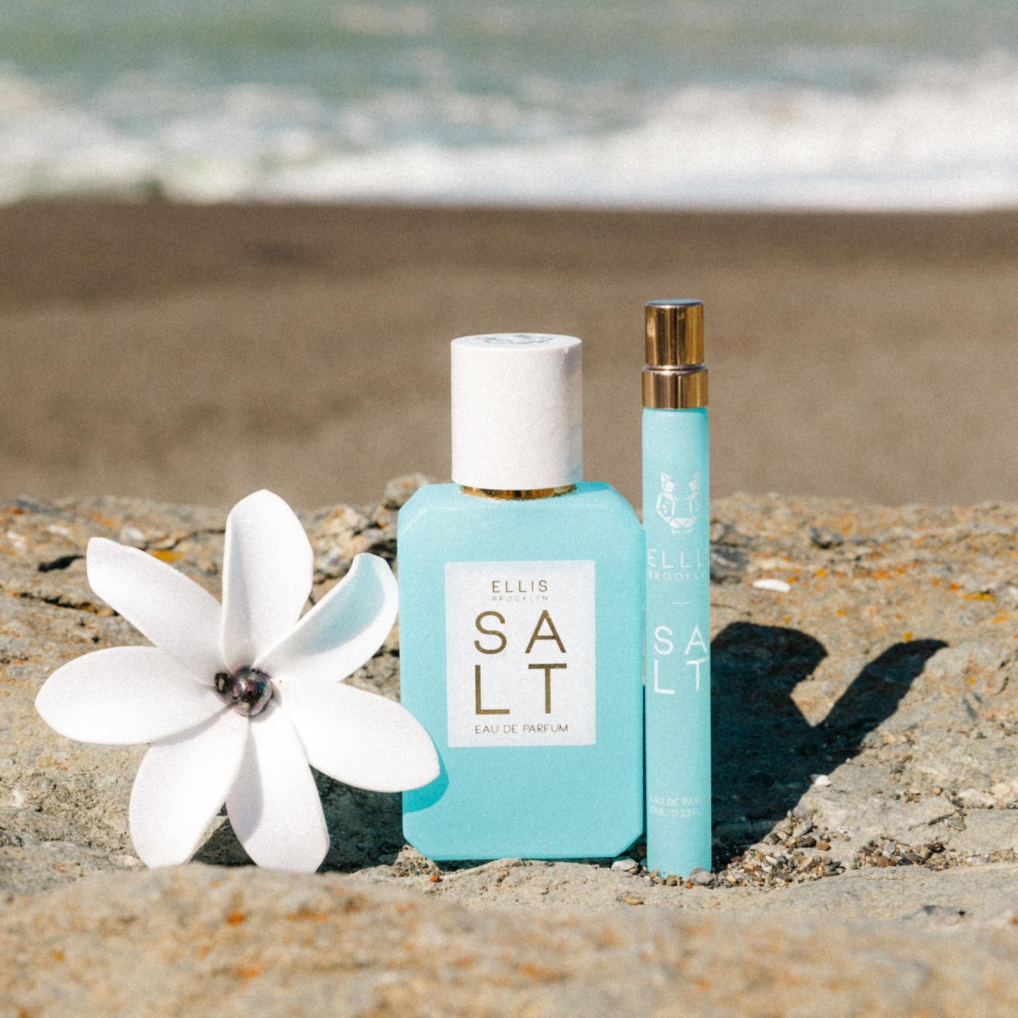 Ellis Brooklyn Salt Eau de Parfum, Fragrance with Ambergris, Tahitian Tiare, Ylang Ylang & Sandalwood - Tropical, Sensual Scent for Women - Vegan Beauty & Personal Care Ellis Brooklyn