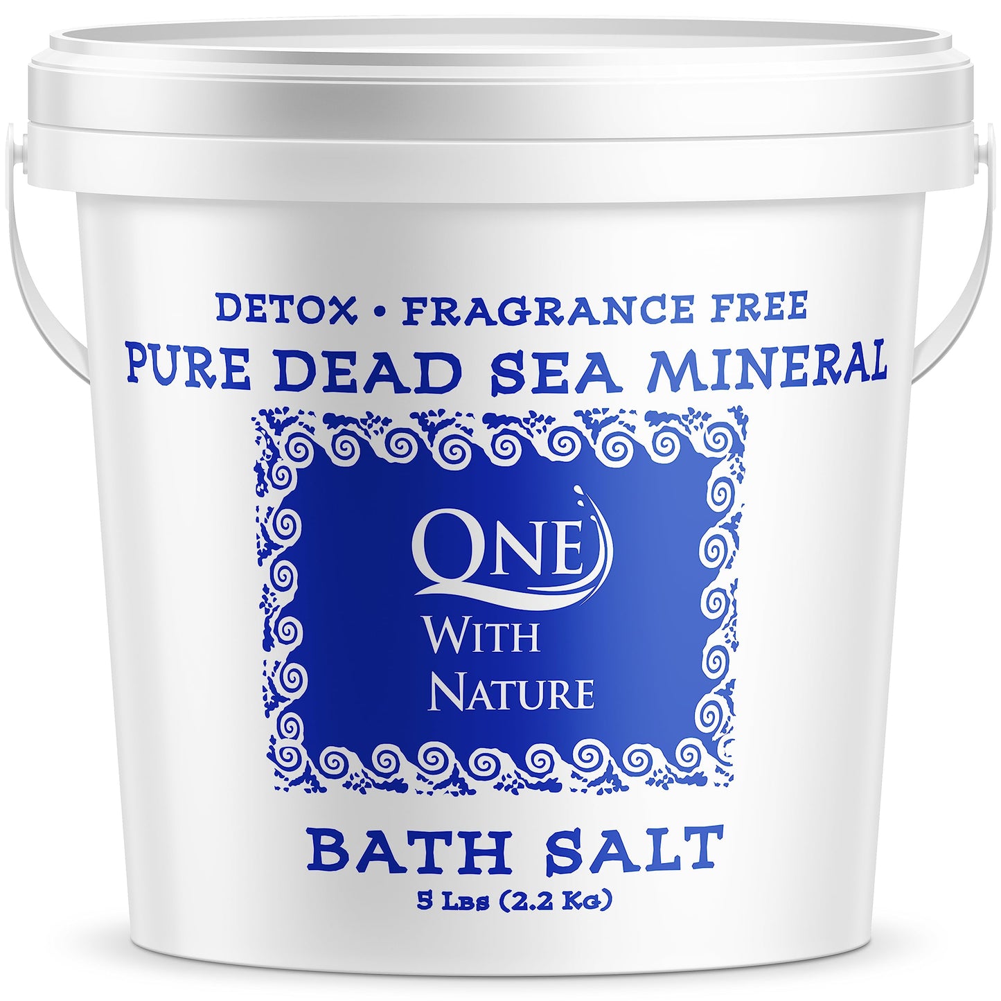 One with Nature 100% Dead Sea Bath Salt for Soaking - 5LB Unscented with High Mineral Content, Magnesium, Sulfur, Zinc, Potassium. Skin Nourishing Beauty and Personal Care One With Nature