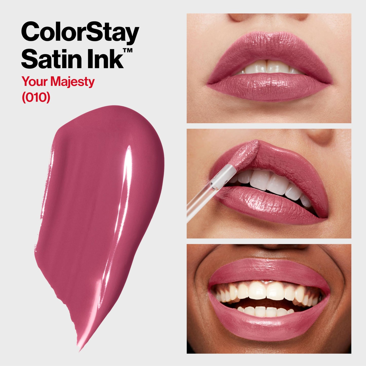 Revlon ColorStay Satin Ink Liquid Lipstick, Longwear Rich Lip Colors, Formulated with Black Currant Seed Oil, 010 Your Majesty, 0.17 fl oz Beauty & Personal Care REVLON