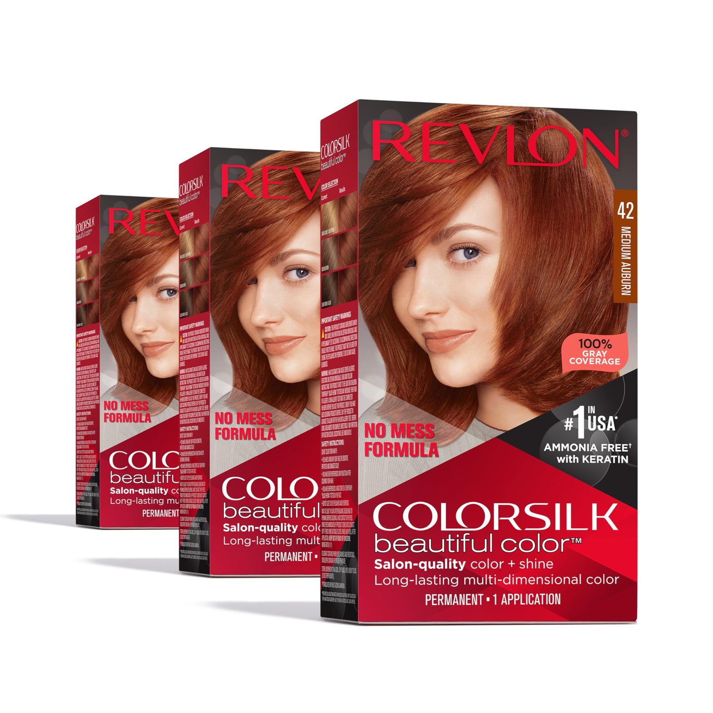 Revlon Colorsilk Beautiful Color Permanent Hair Color, (OLD VERSION) 31 Dark Auburn (Pack of 3) Beauty & Personal Care REVLON