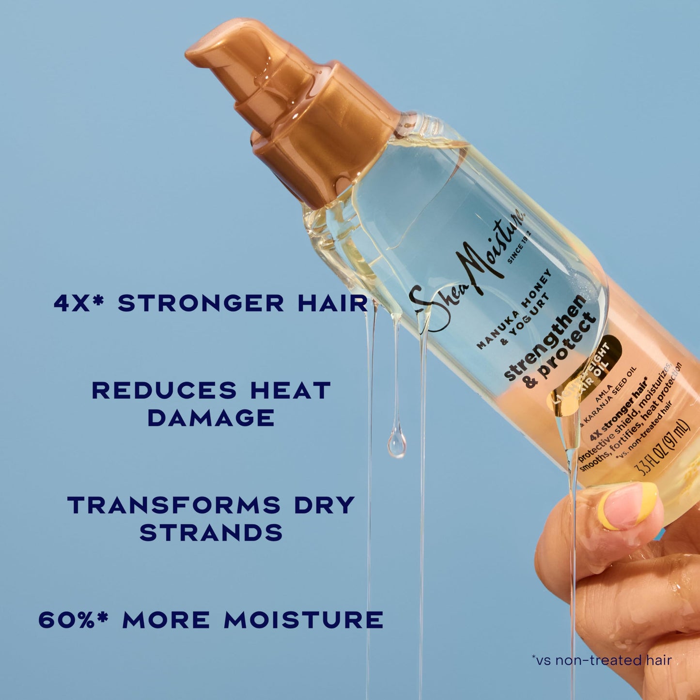 SheaMoisture Strengthen & Protect Hair Oil Manuka Honey & Yogurt Reduces Heat Damage and Protects Hair with an Amla Oil and Manuka Honey Infused Beauty & Personal Care SheaMoisture