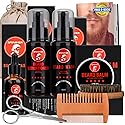 SMINIKER Beard Grooming Kit, Beard Oil, Beard Balm, Beard Shampoo, Beard Conditioner, Beard Brush, Beard Comb and Beard Mustache Scissors Beard Care Beauty & Personal Care SMINIKER