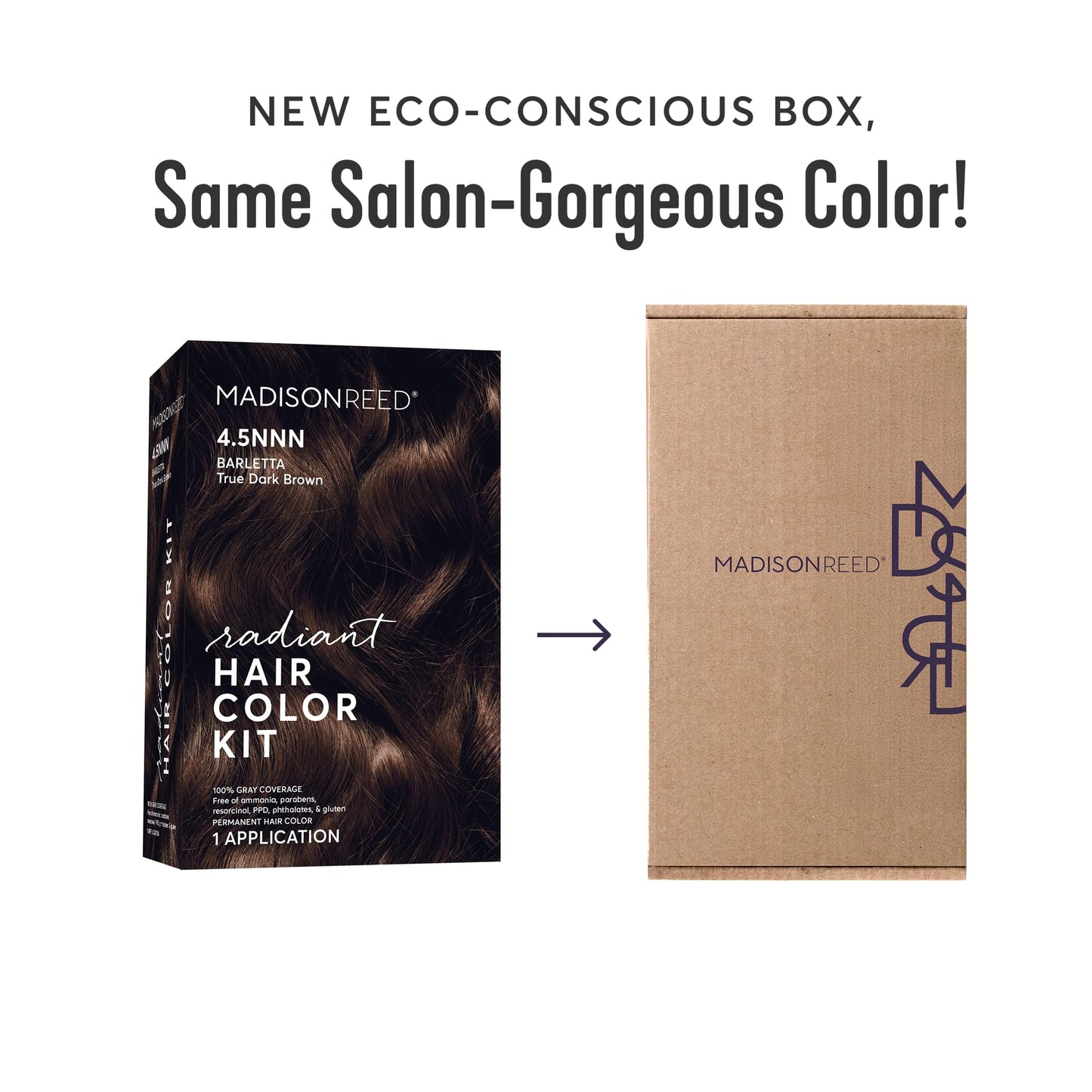 Madison Reed Radiant Hair Color Kit - 4.5NNN Darkest Brown with Warm Tones (Barletta Brown), 100% Gray Hair Coverage Permanent Hair Dye for Resistant Beauty & Personal Care Madison Reed