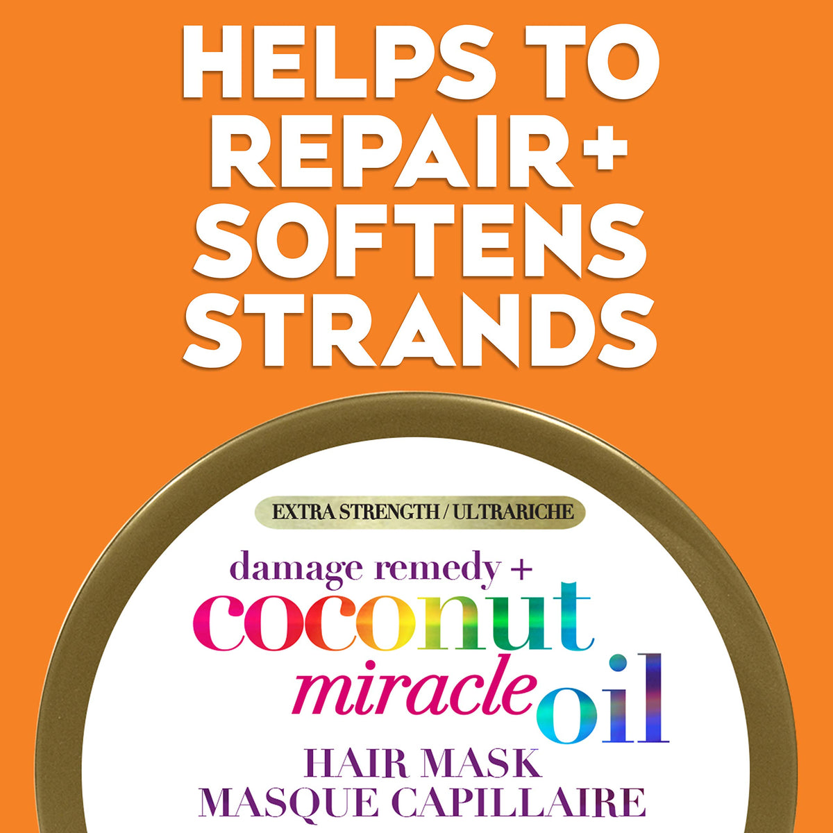 OGX Extra Strength Damage Remedy + Coconut Miracle Oil Hair Mask, Extra Hydrating & Softening Anti-Frizz Treatment to Help Repair Hair, Paraben-Free,