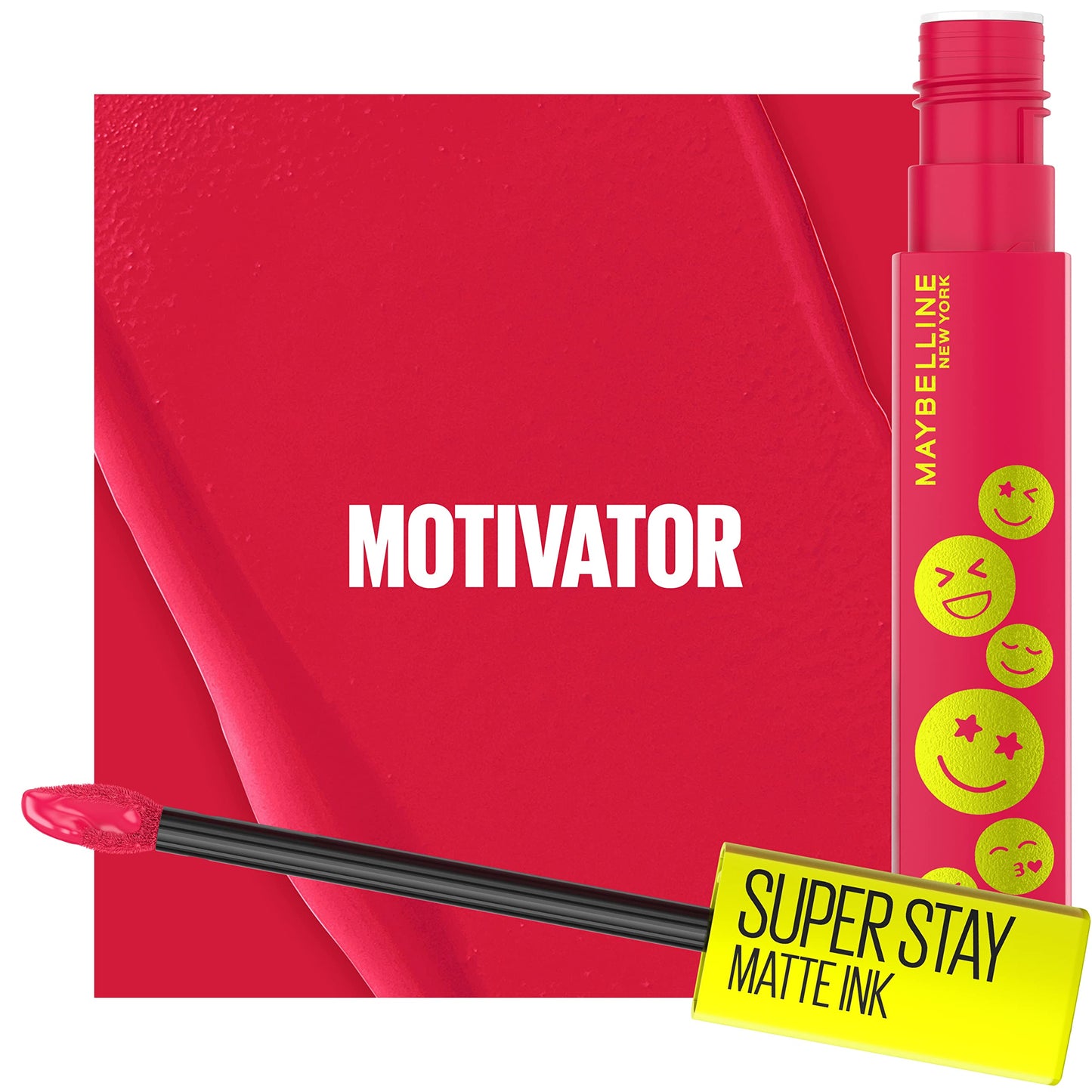Maybelline Super Stay Matte Ink Liquid Lip Color, Moodmakers Lipstick Collection, Long Lasting, Transfer Proof Lip Makeup, Motivator, Red, 1 Count Beauty & Personal Care MAYBELLINE
